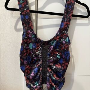 Free People Floral Ruched Top